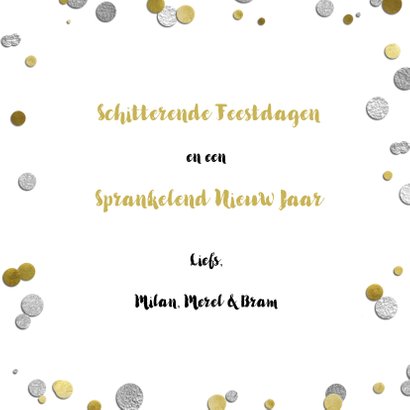 Kerstkaart confetti goud zilver met eigen foto's 3