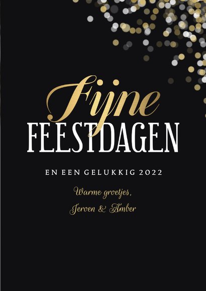 Kerstkaart confetti grote foto Fijne Feestdagen 3