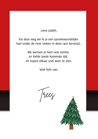 Kerstkaart Corona - hart onder de riem kerstman 3