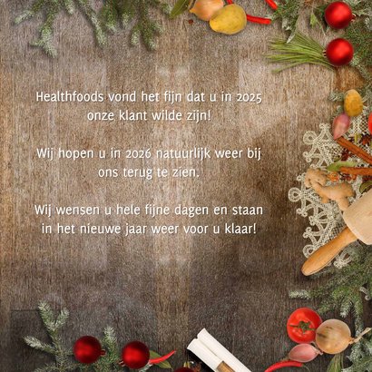 Kerstkaart culinair eten sfeer 3
