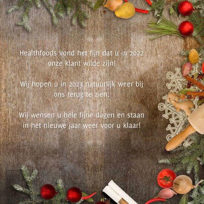 Kerstkaart culinair eten sfeer 3