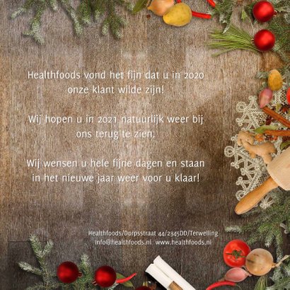 Kerstkaart culinair eten sfeer 3