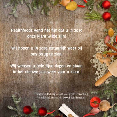 Kerstkaart culinair eten sfeer 3