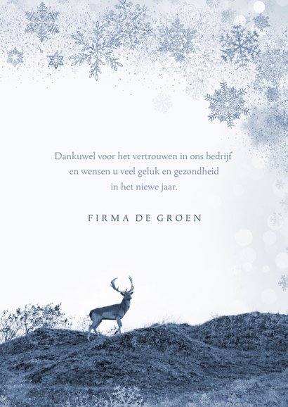 Kerstkaart damherten in duinlandschap 3