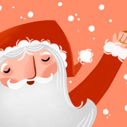 Kerstkaart de baard van de Kerstman 2