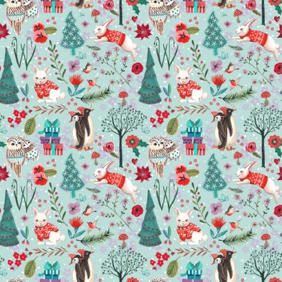 Kerstkaart Dieren Bos 2