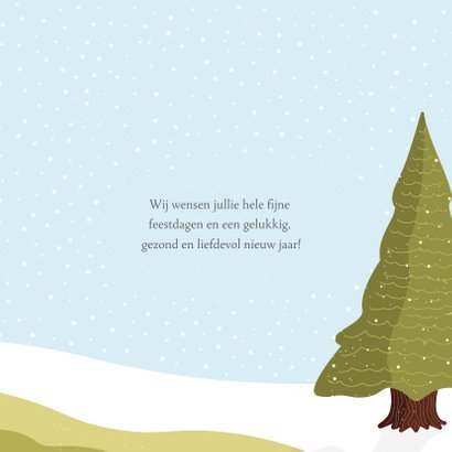 Kerstkaart dieren in de sneeuw illustratie 3