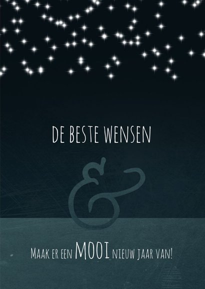 Kerstkaart donkerblauw met sterretjes 2022-2023 3