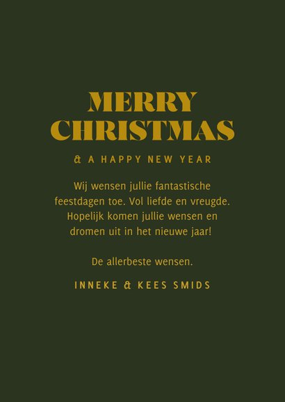 Kerstkaart donkergroen met papieren kerstbal 3