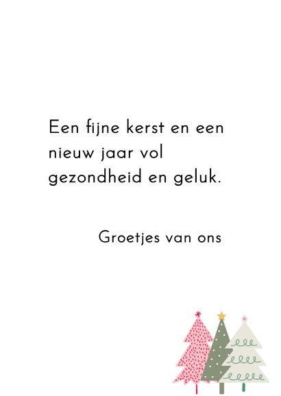 Kerstkaart drie kerstbomen Vrienden GHZ 3