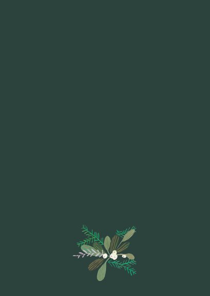 Kerstkaart duiven en botanisch bloemen Achterkant