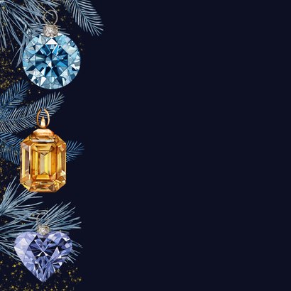Kerstkaart edelstenen als kerstbal 2