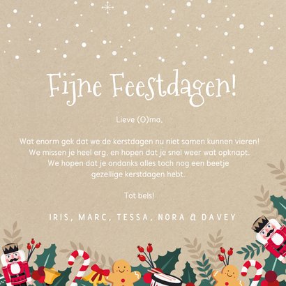 Kerstkaart een papieren kerstkus door de brievenbus 3