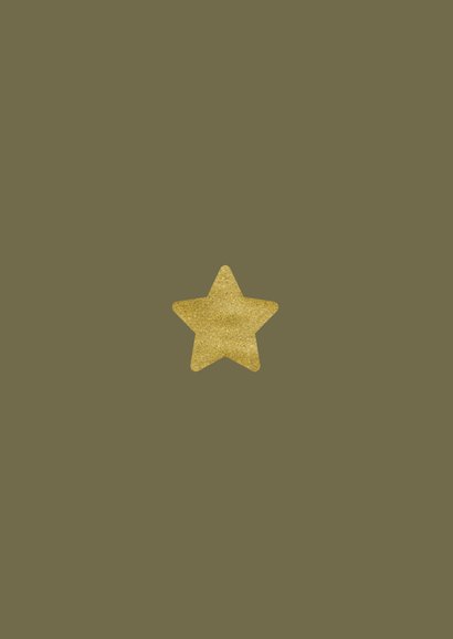 Kerstkaart eigen foto aanpasbare achtergrondkleur en goud Achterkant