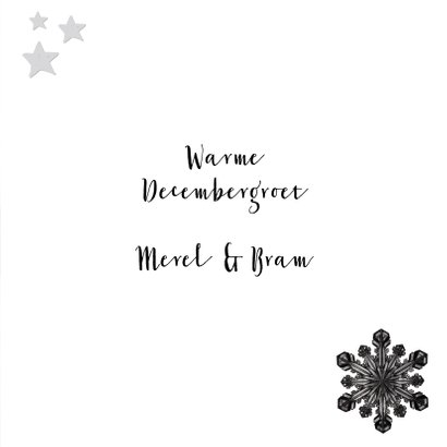 Kerstkaart eigen foto blauwgrijs 3