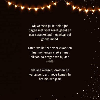 Kerstkaart eigen foto knuffel lichtgevende hartjes pinguïn 3