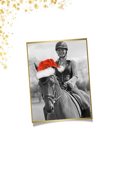 Kerstkaart eigen foto paard 2