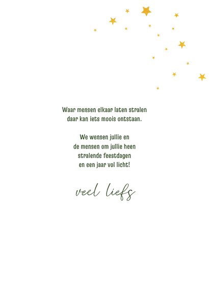 Kerstkaart elkaar in het licht zetten 3