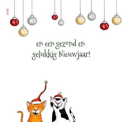 Kerstkaart en twee kerstkatten 2
