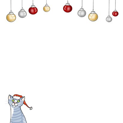 Kerstkaart en twee kerstkatten Achterkant