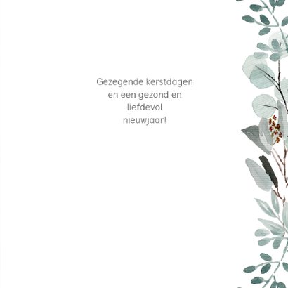 Kerstkaart eucalyptus takjes met eigen (christelijke) tekst 3