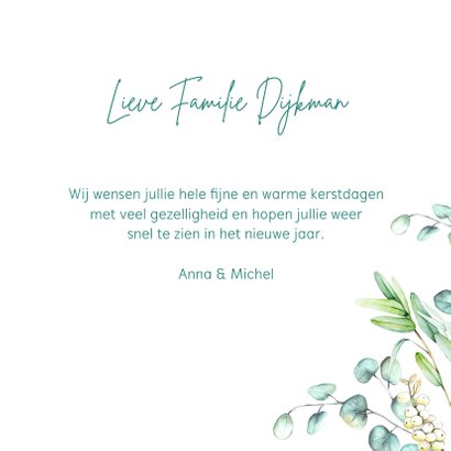 Kerstkaart eucalyptuskrans 3