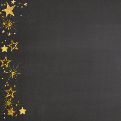 Kerstkaart feestelijke fotokaart gouden sterren 2