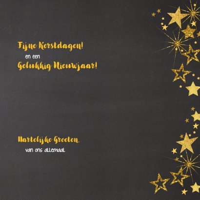 Kerstkaart feestelijke fotokaart gouden sterren 3