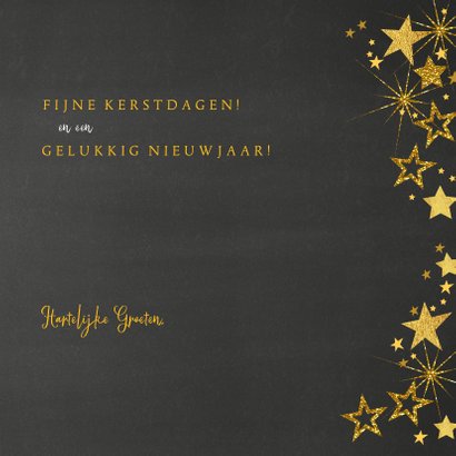 Kerstkaart feestelijke fotokaart gouden sterren 3