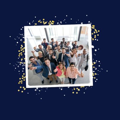 Kerstkaart fijne feestdagen 2021 nieuwjaar goud confetti 2