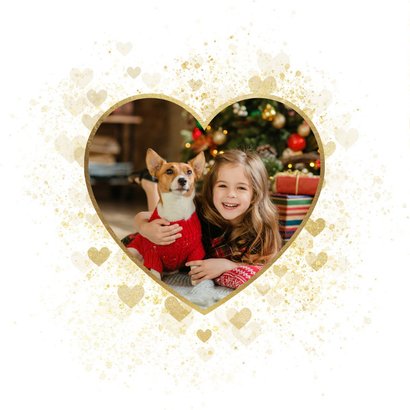 Kerstkaart Fijne Feestdagen gouden hart liefdevol 2