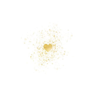 Kerstkaart Fijne Feestdagen gouden hart liefdevol Achterkant