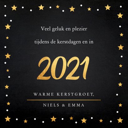 Kerstkaart foto confetti sterren goudlook 3