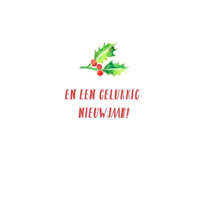 Kerstkaart foto en hulstblaadjes 3