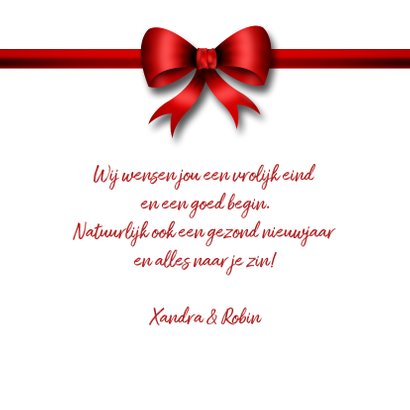 Kerstkaart foto en strik RB 3