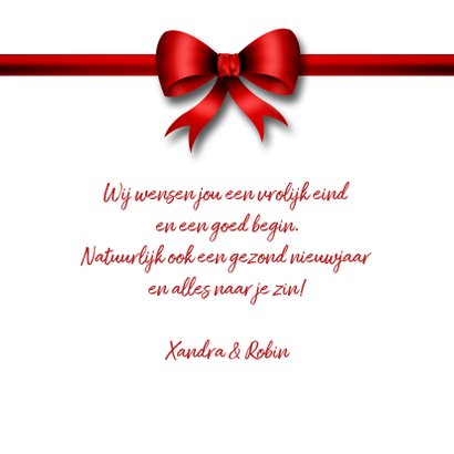 Kerstkaart foto en strik RB 3