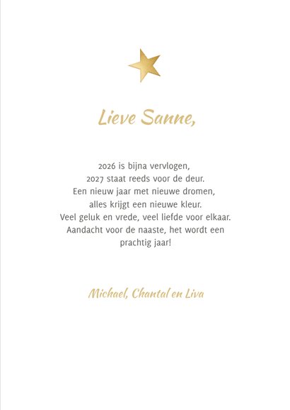 Kerstkaart foto goud hartjes sterren stijlvol grijs 3