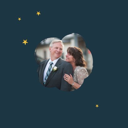 Kerstkaart foto goud sterren kerst 2