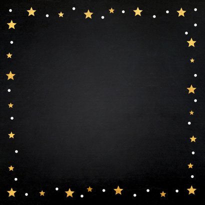Kerstkaart foto gouden confetti vierkant 2