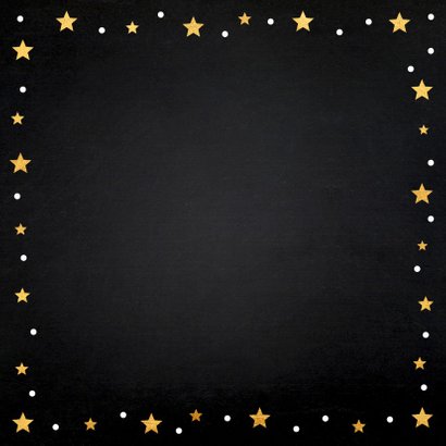Kerstkaart foto gouden confetti vierkant 2