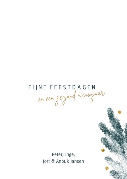 Kerstkaart foto kerst takken blauw 2023 3