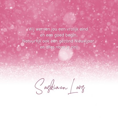 Kerstkaart foto kerstbal oud roze 3