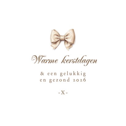 Kerstkaart foto liefdevolle feestdagen strikje schattig Achterkant