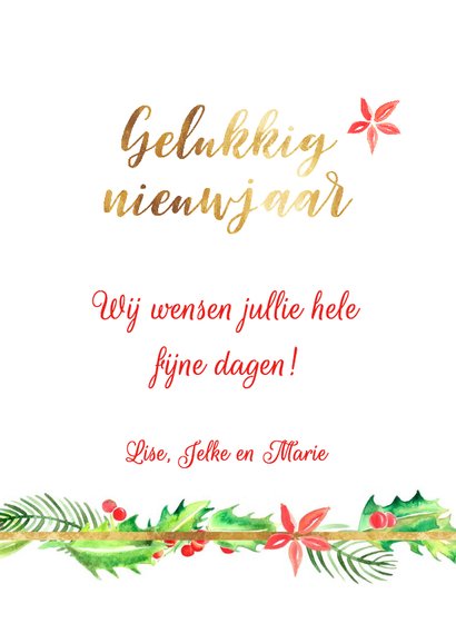 Kerstkaart foto met goudkader 3