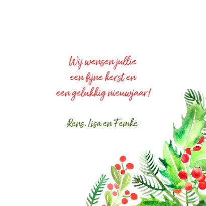Kerstkaart foto met hulsttak en besjes 3