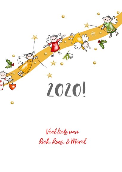 Kerstkaart - foto piepkleine engeltjes 3