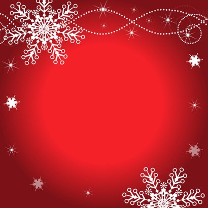 Kerstkaart foto rood sneeuwvlokken 2
