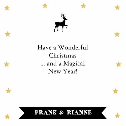 Kerstkaart foto sterren goud banner 3