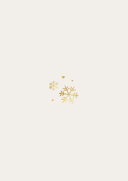 Kerstkaart foto winter botanisch natuurlijk goud sneeuw Achterkant