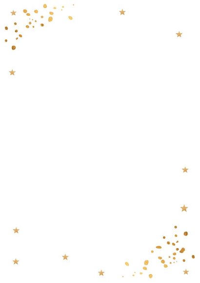 Kerstkaart foto wit en gouden confetti 2